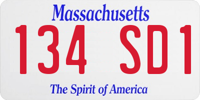 MA license plate 134SD1