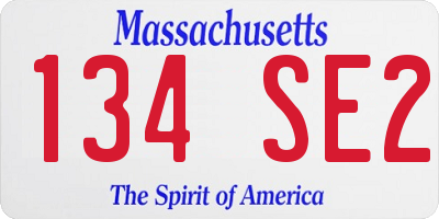 MA license plate 134SE2