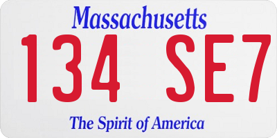 MA license plate 134SE7