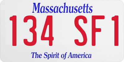 MA license plate 134SF1
