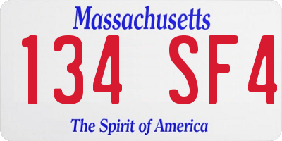 MA license plate 134SF4