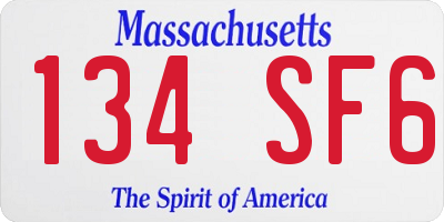 MA license plate 134SF6