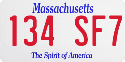 MA license plate 134SF7
