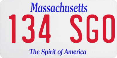 MA license plate 134SG0