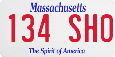 MA license plate 134SH0