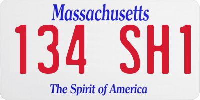 MA license plate 134SH1