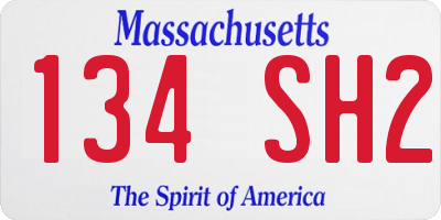 MA license plate 134SH2
