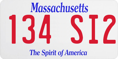 MA license plate 134SI2