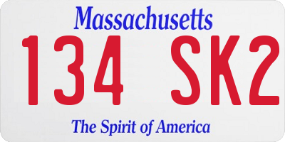 MA license plate 134SK2