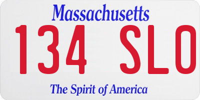 MA license plate 134SL0