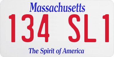 MA license plate 134SL1