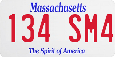 MA license plate 134SM4