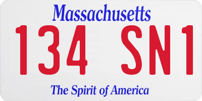 MA license plate 134SN1