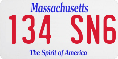 MA license plate 134SN6