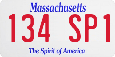 MA license plate 134SP1