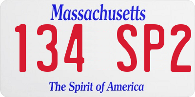 MA license plate 134SP2