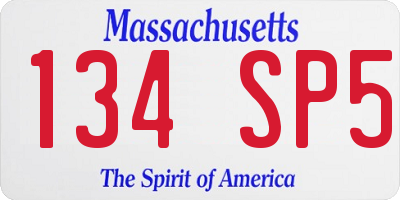 MA license plate 134SP5