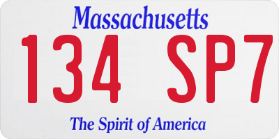 MA license plate 134SP7