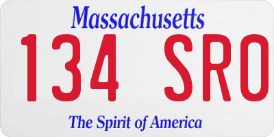 MA license plate 134SR0