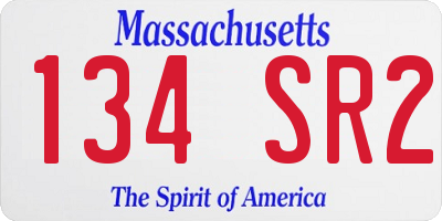 MA license plate 134SR2