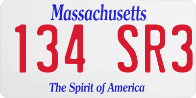 MA license plate 134SR3