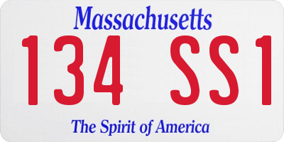 MA license plate 134SS1