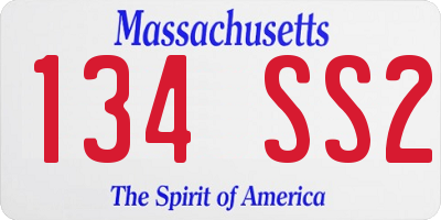 MA license plate 134SS2