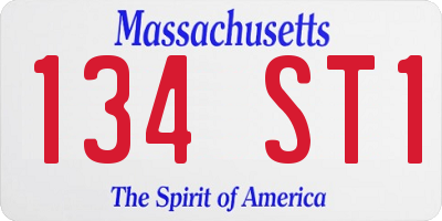 MA license plate 134ST1