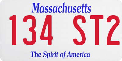 MA license plate 134ST2