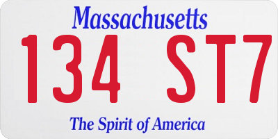 MA license plate 134ST7