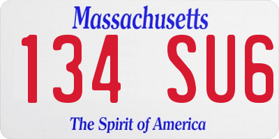 MA license plate 134SU6