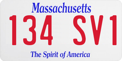 MA license plate 134SV1