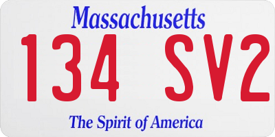 MA license plate 134SV2
