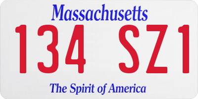 MA license plate 134SZ1