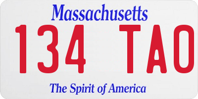 MA license plate 134TA0