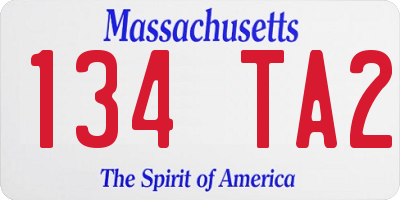 MA license plate 134TA2