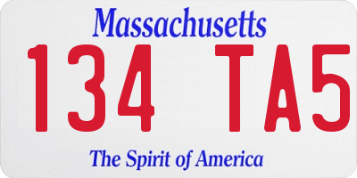 MA license plate 134TA5