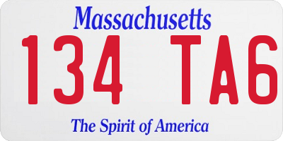 MA license plate 134TA6