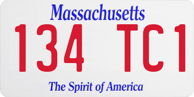 MA license plate 134TC1