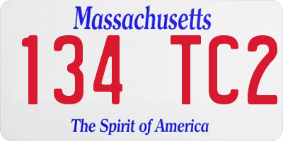 MA license plate 134TC2