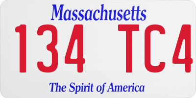 MA license plate 134TC4