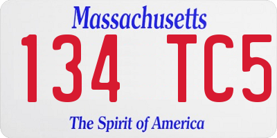MA license plate 134TC5