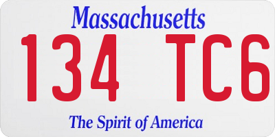 MA license plate 134TC6