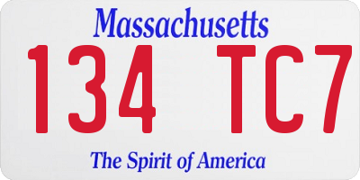 MA license plate 134TC7