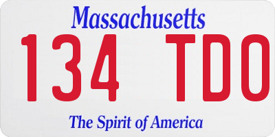 MA license plate 134TD0