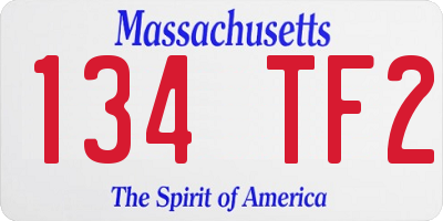 MA license plate 134TF2