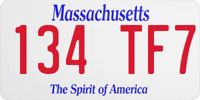 MA license plate 134TF7