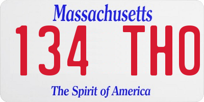 MA license plate 134TH0