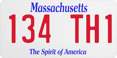 MA license plate 134TH1