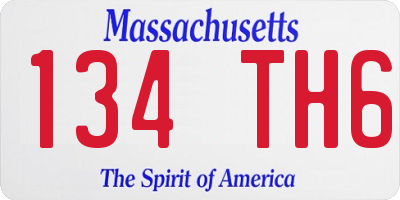 MA license plate 134TH6